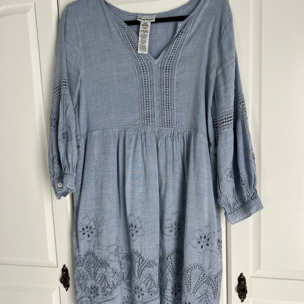 Tommy Bahama Blue Linen Blend Top